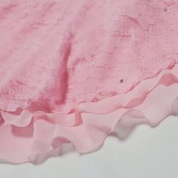 画像3: ジョーゼットレースの2段スカート　（ピンク)