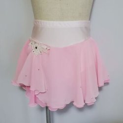 画像2: ジョーゼットの2段スカート モチーフ付き　（ピンク)